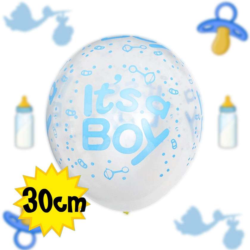 Latex balloon with helium 30 cm (1pcs), It's a boy (13)