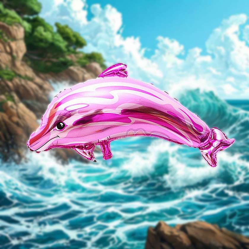 Foil balloon with helium Dolphin 1pc (76*51cm) pink(4)