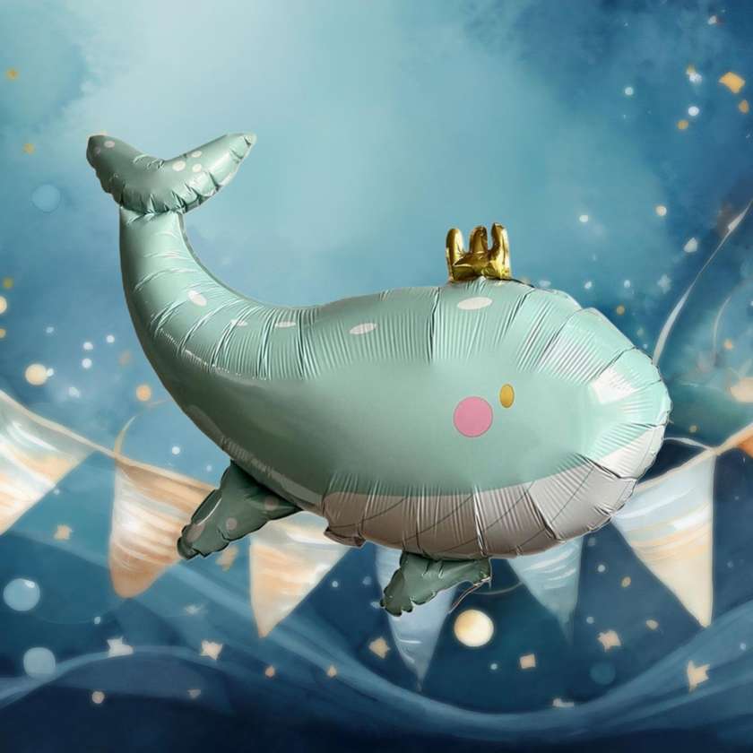 Foil balloon with helium "Whale" 1pc (81x62cm)(167)