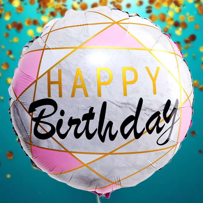 Foil balloon with helium (41 cm) HAPPY BIRTHDAY (1pc)(27)