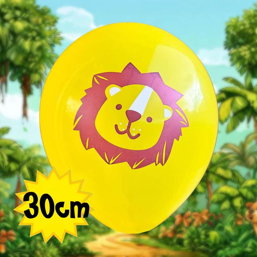 Balloons with helium 30 cm (1pc), lion, yellow