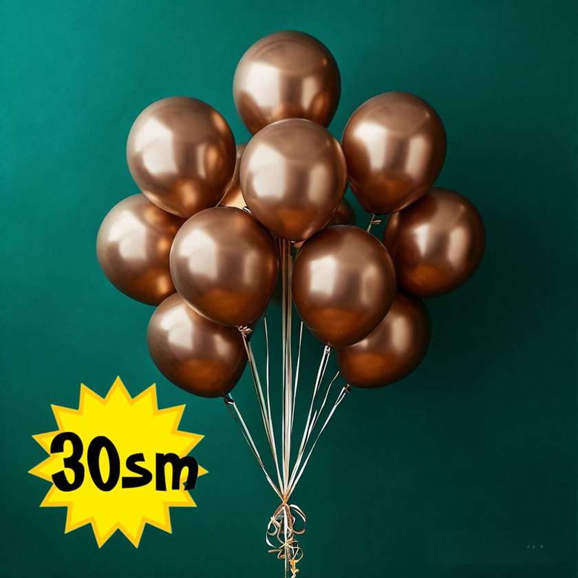Balloons with helium 30 cm (1pc) bronze mettalic