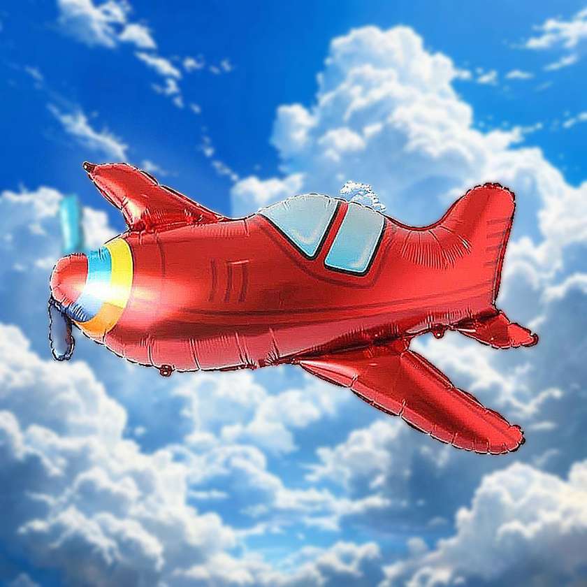 Foil balloon with helium airplane 1pc (84*64cm) red(29)