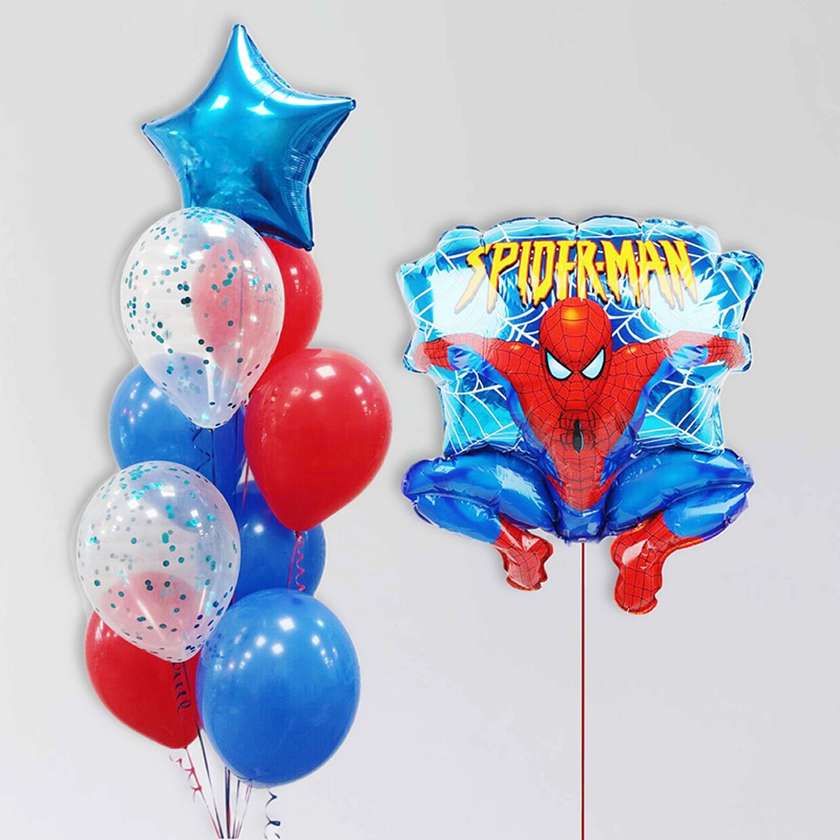 Set of balloons with helium "Spider Man" (10pcs)(8)