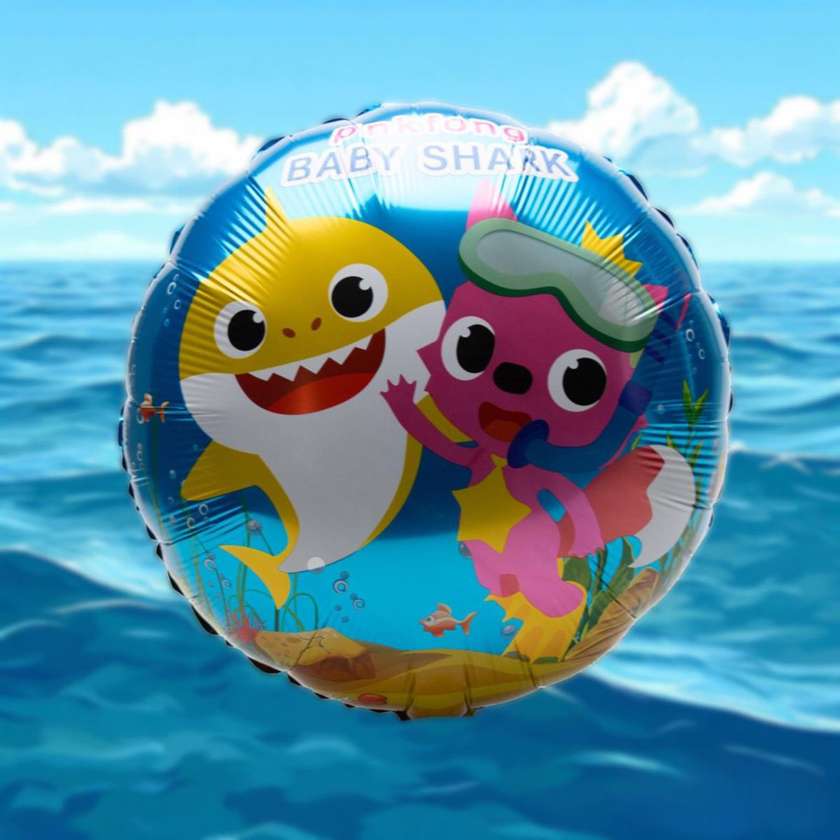 Foil balloon with helium "Baby Shark" 1pcs (41cm)(61)