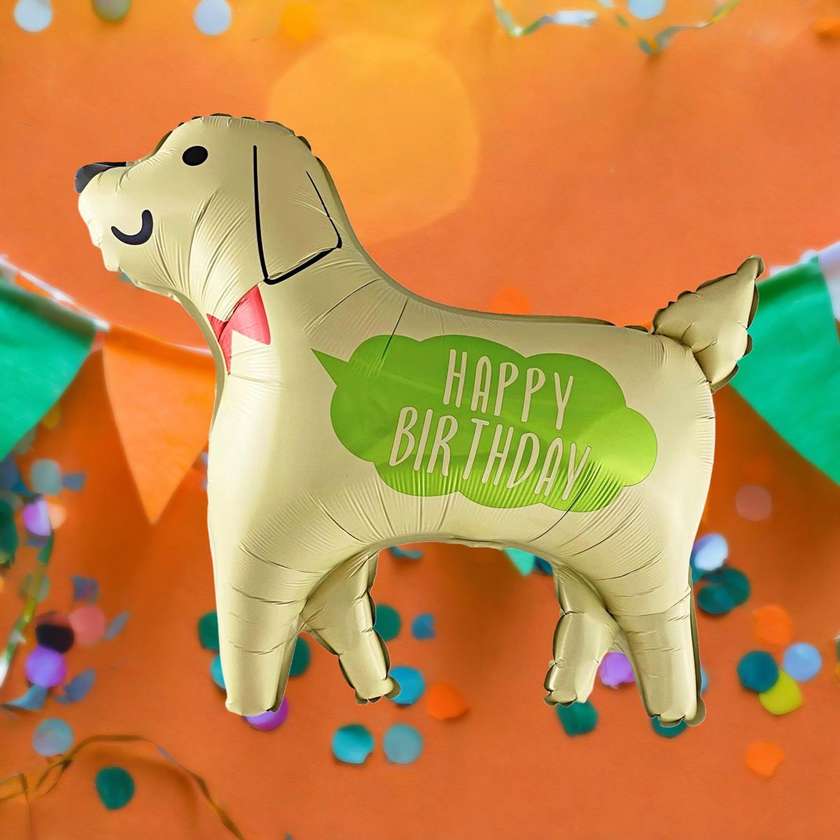 Foil balloon with helium "Dog Happy Birthday" 1pc (58x54cm)(151)