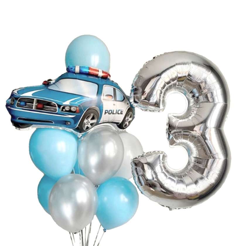Set of balloons with helium Police car (12 pcs)(144)