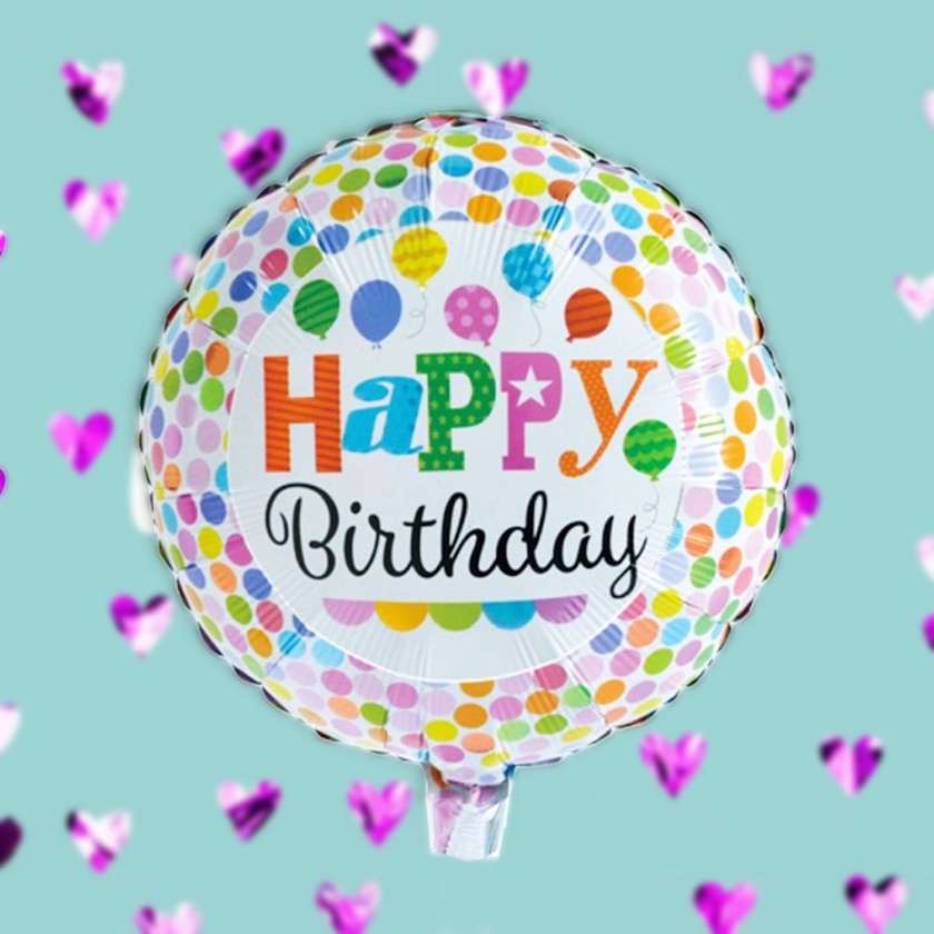 Foil balloon with helium (41cm) HAPPY BIRTHDAY (1pc)(11)