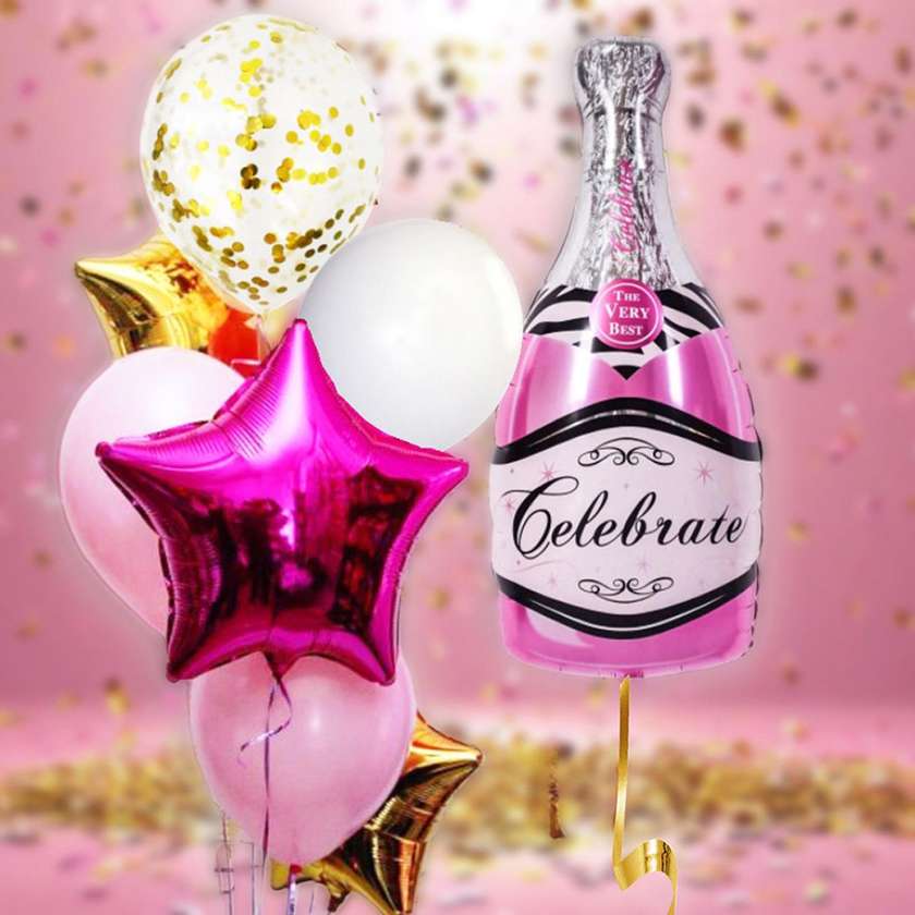 Set of balloons with helium "Сhampagne" (8pcs)(33)