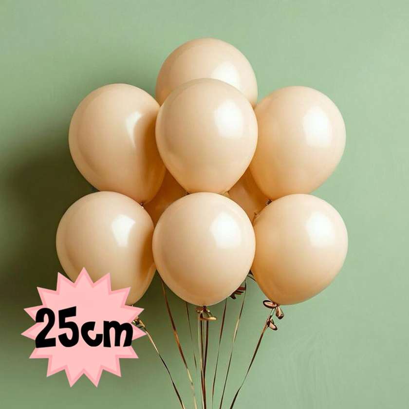 Balloons with helium 25cm (1pc) beige
