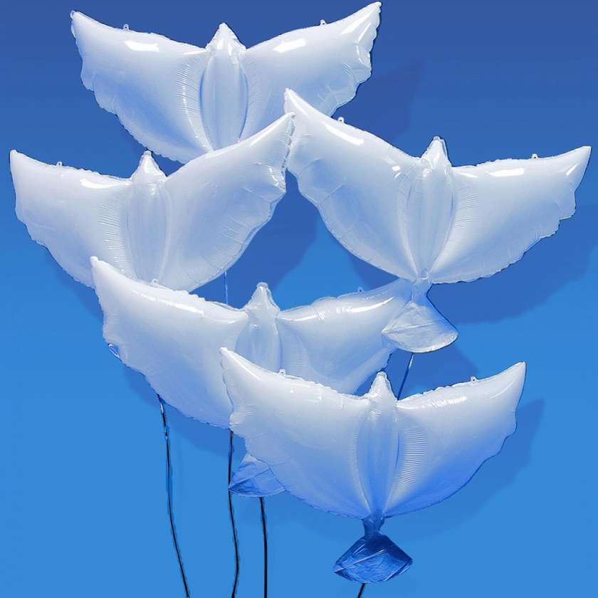 Polymer film balloon with helium "Pigeon" 1pc (97x50cm)(126)