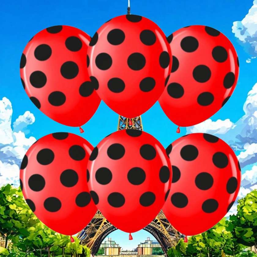 Balloons with helium Lady Bug 30 cm (1pc) red