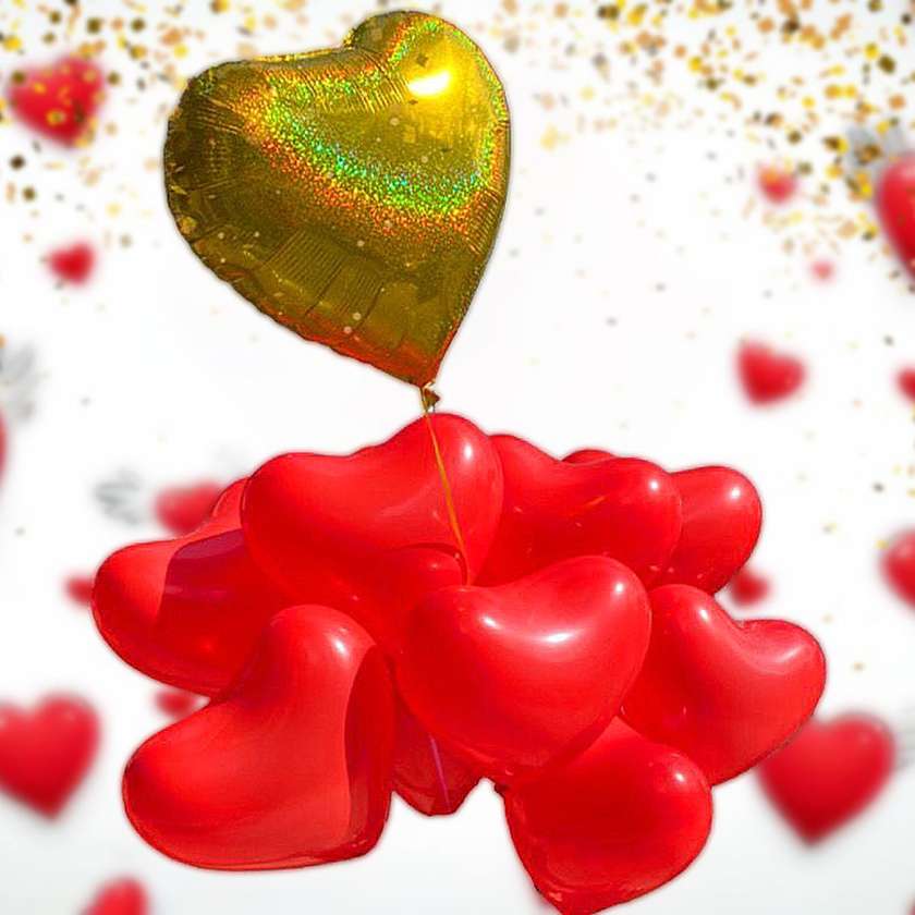 Set of balloons with helium hearts (11pcs)(65)