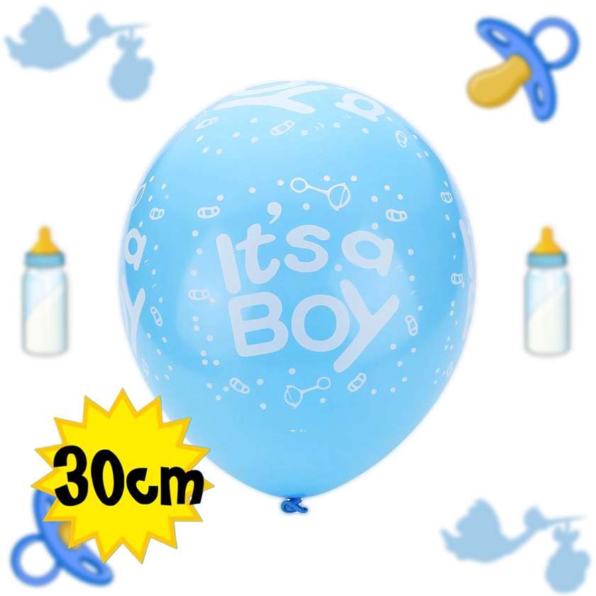 Latex balloons with helium 30cm (1pc), It's a boy (21)