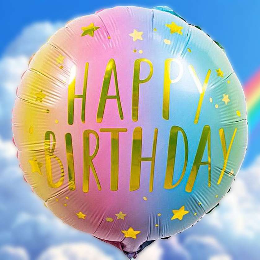 Foil balloon with helium (41cm) Happy Birthday (1pc)(22)