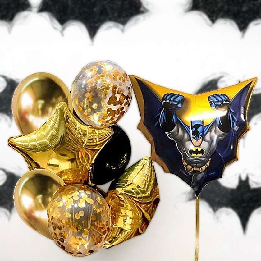 Set of balloons with helium "Batman" (9pcs)(29)