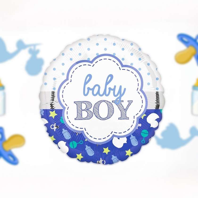 Foil balloon with helium (41cm) "Baby Boy" (1pcs) (9)