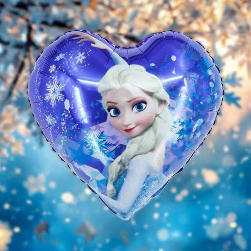 Foil heart with helium (41cm) "Frozen"