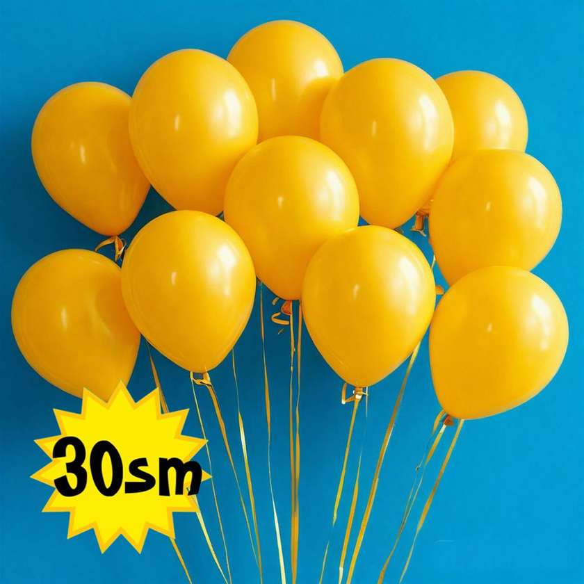Balloons with helium 30 cm (1pc) Yellow