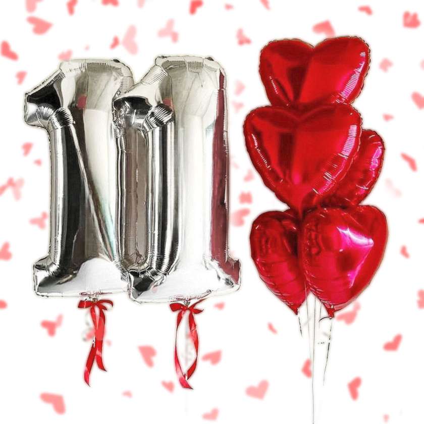 Set of balloons with helium. (7pcs)(126)