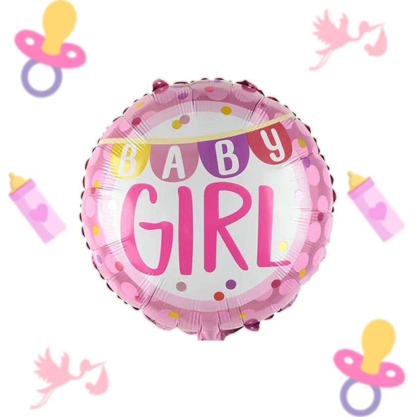 Foil balloon with helium 41 cm (1pcs), Baby girl (15)