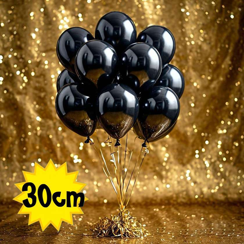 Balloons with helium 30 cm (1pc) Black
