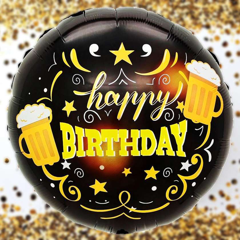 Foil balloon with helium (41 cm) HAPPY BIRTHDAY, beer (1pc) (30)
