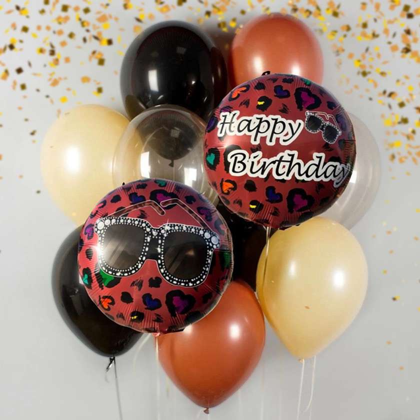 Set of helium balloons Happy Birthday. (12pcs)(123)