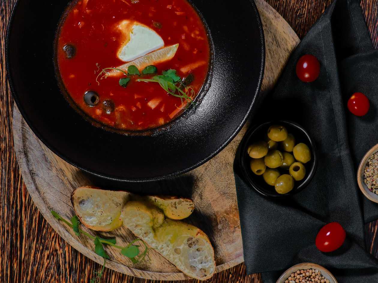 Home-made solanka soup