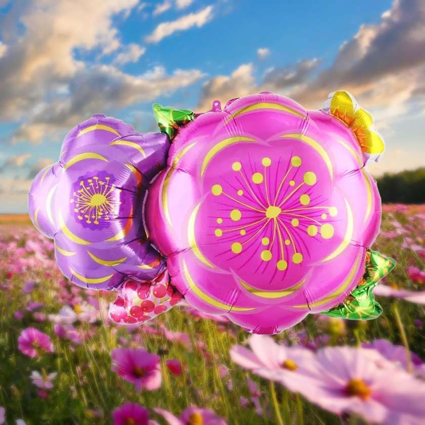 Foil balloon with helium "Pink flower" 1pc (69x60cm)(123)