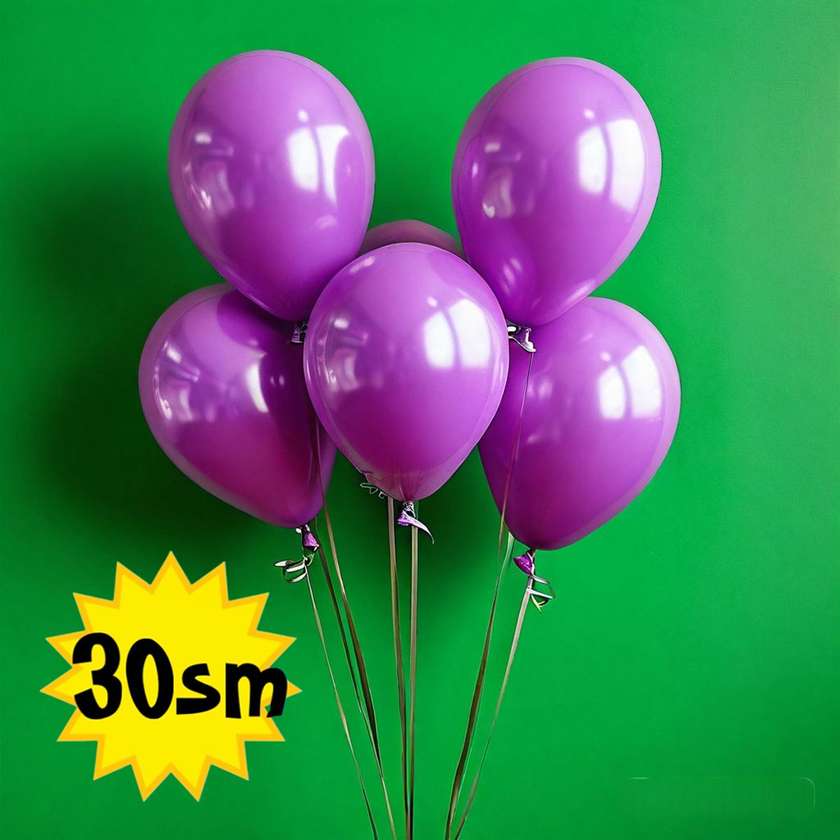 Balloons with helium 30 cm (1pc), purple