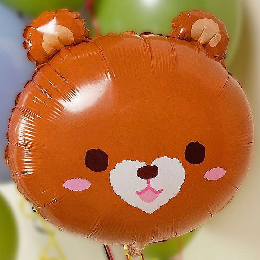 Foil balloon with helium "Bear" 1pc (42x39cm)(107)