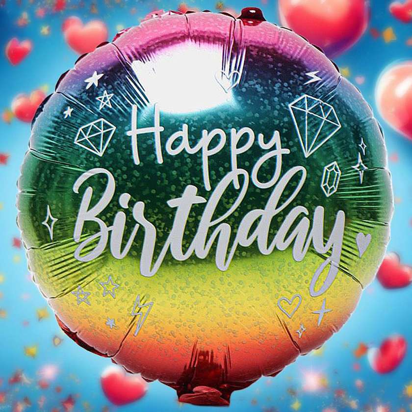 Foil balloon with helium (41cm) Happy Birthday (1pc)(24)
