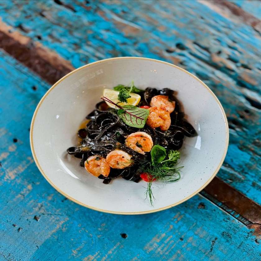 Black Tagliatelle with Shrimp