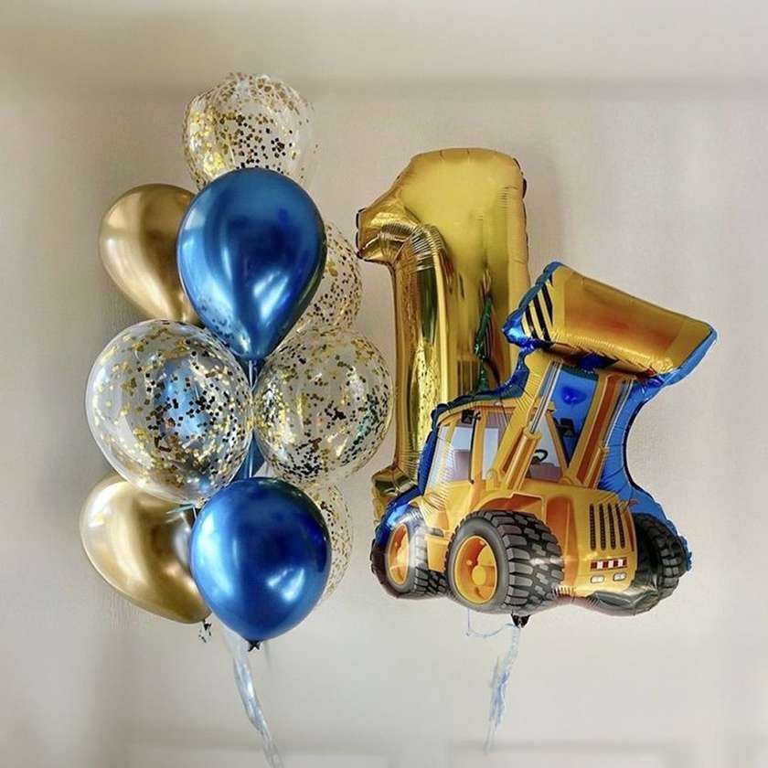 Set of balloons with helium "Excavator" (12pcs)(11)