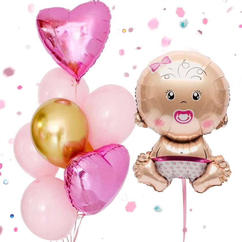 Set of balloons with helium Welcome baby (9pcs)(113)