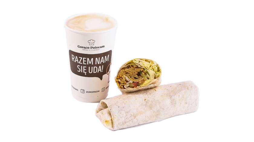 Wrap wege qurczak kebab + kawa