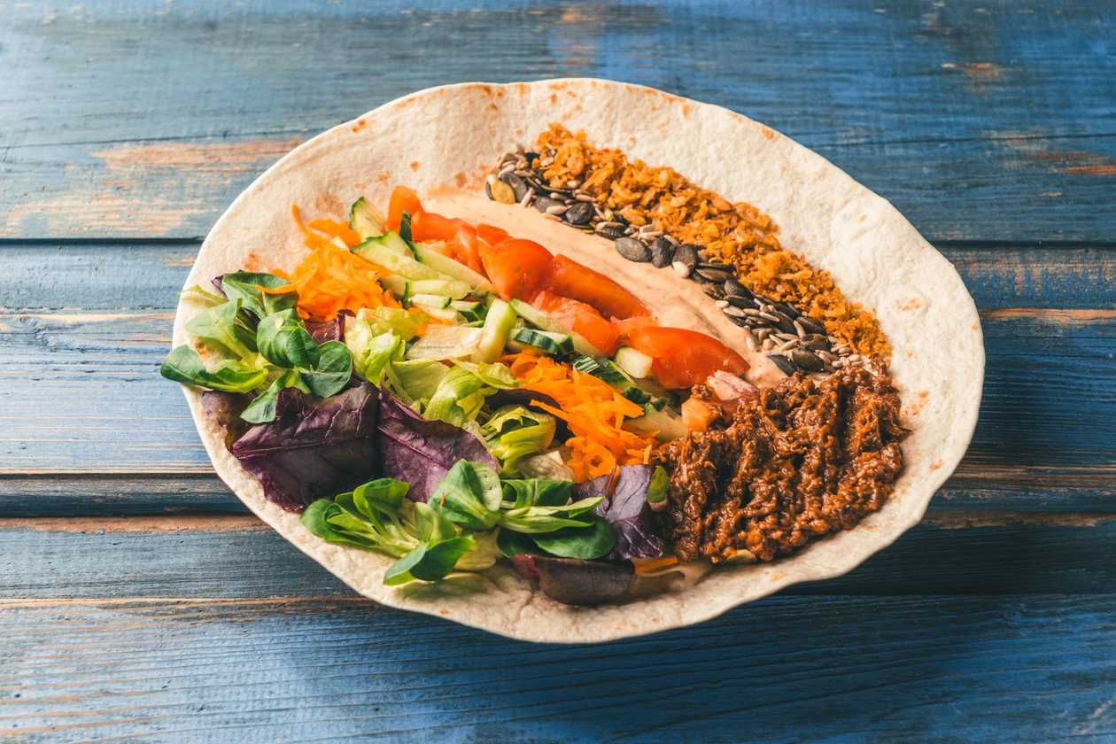 Wrap with BBQ beef