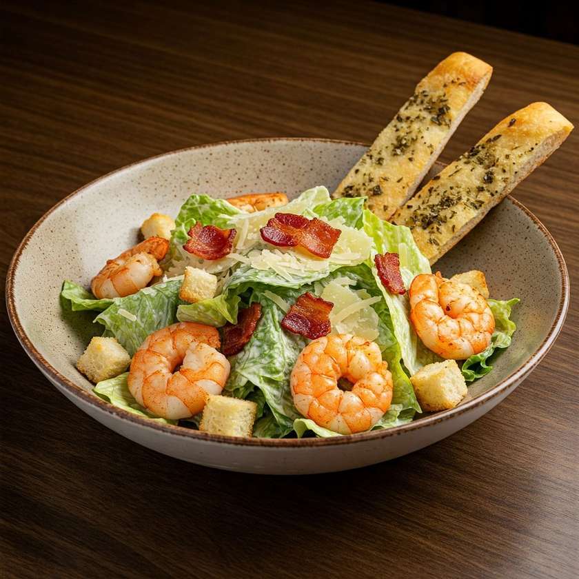 Caesar Salad with Shrimp