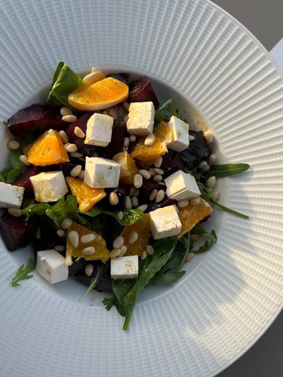 Dima's Baked Beet and Cheese Salad