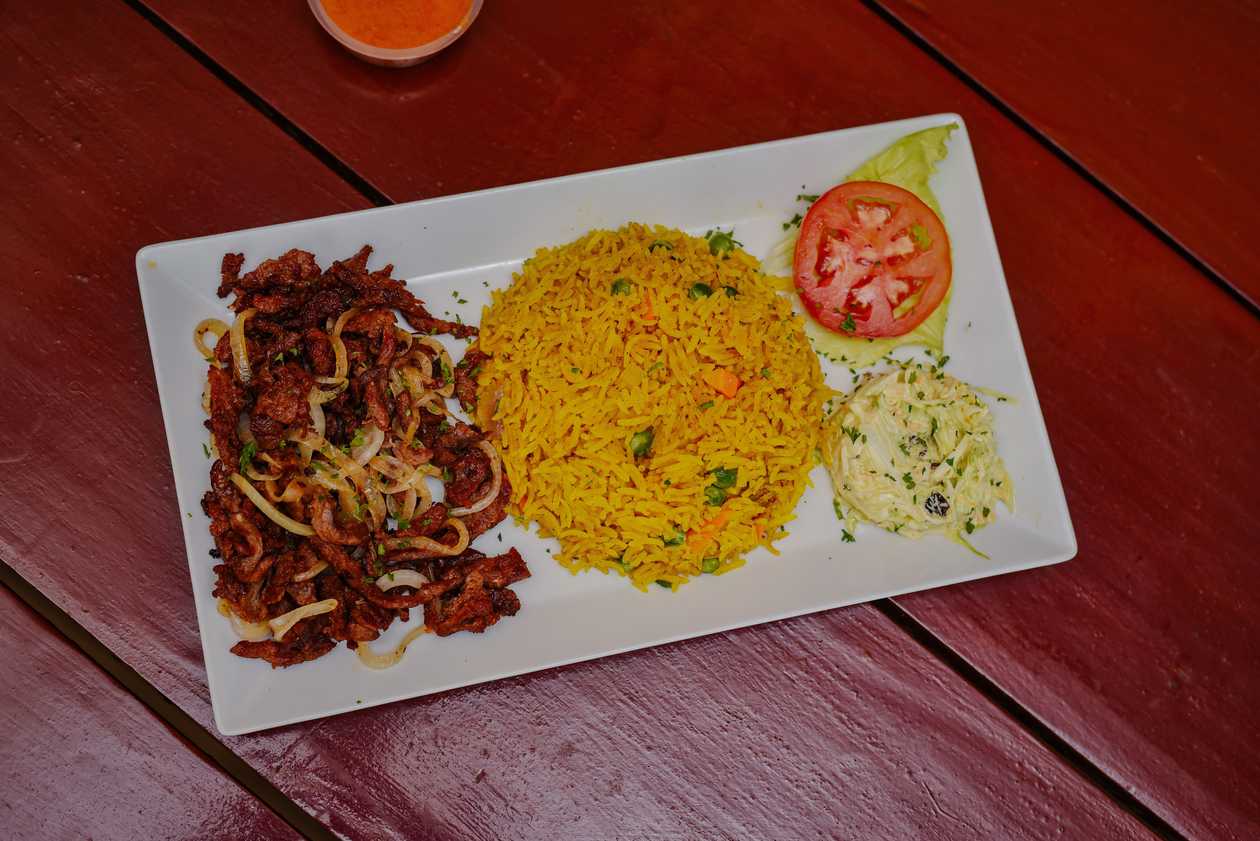 Rice and Beef Strips