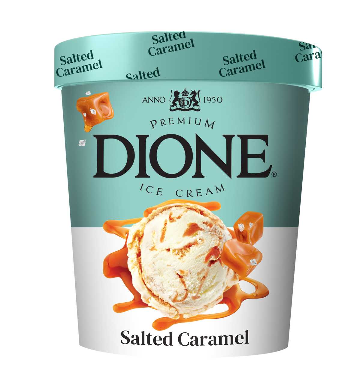 Dione, Inghetata de Vanilie cu Caramel Sarat si Bucati de Caramel, 475 ml