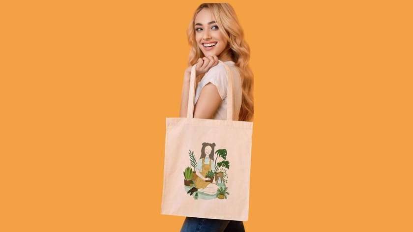 Eco Bag - Girl with Green Plants
