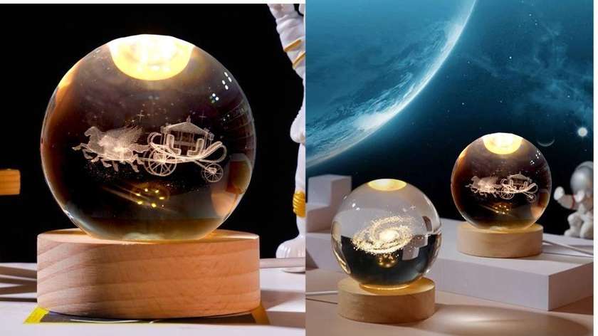 Crystal LED Globe - Horse Carriage (Small)