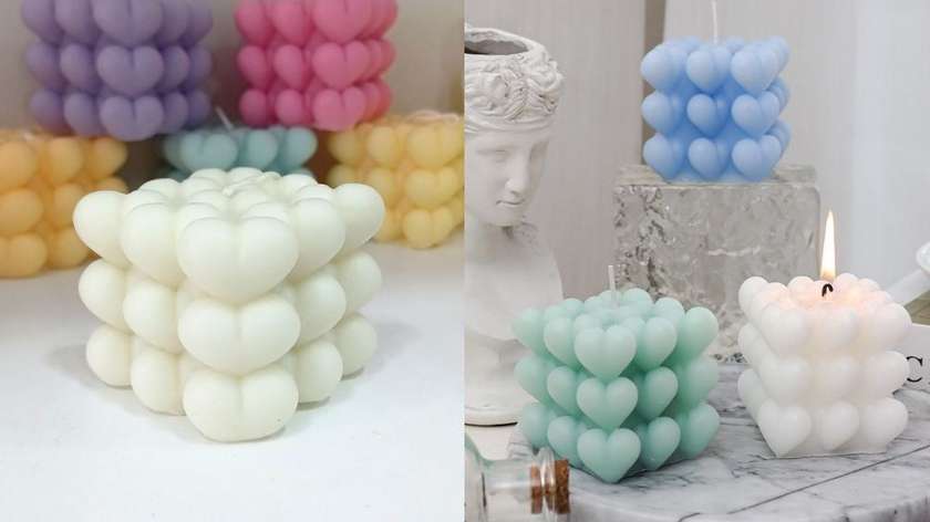 Heart Foam Organic Candle (White)