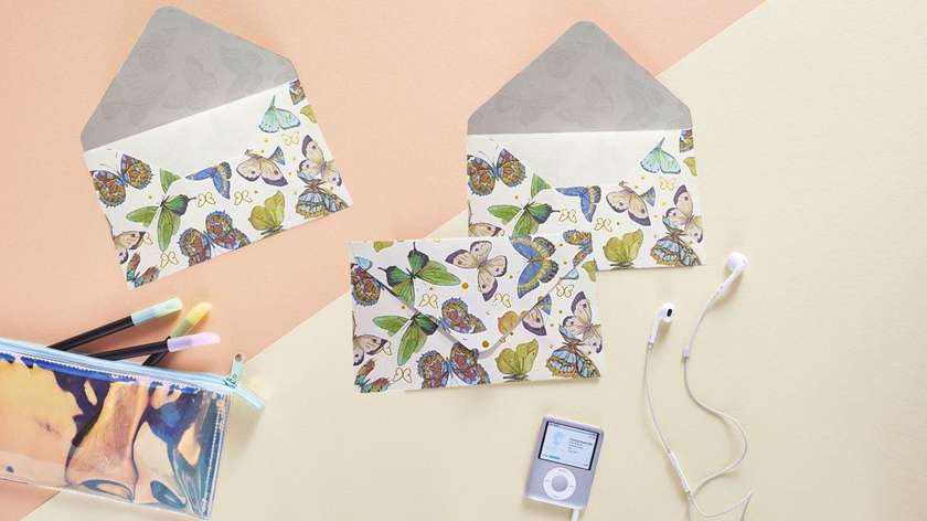 Decorative Envelopes - Blue with Small Butterflies - 10 Pack