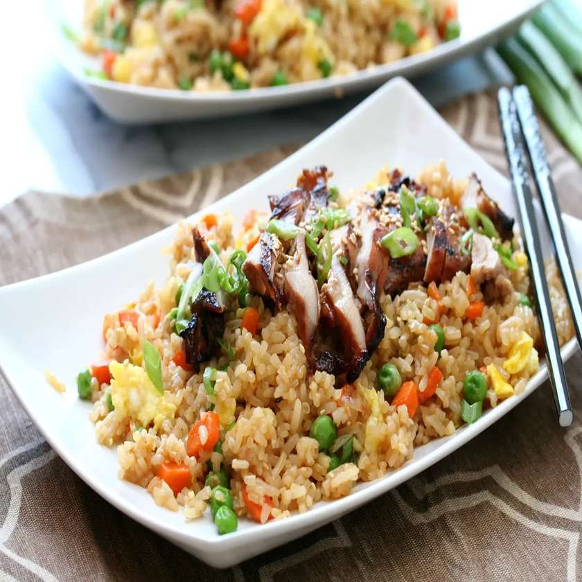 Grilled Chicken With Fried Rice