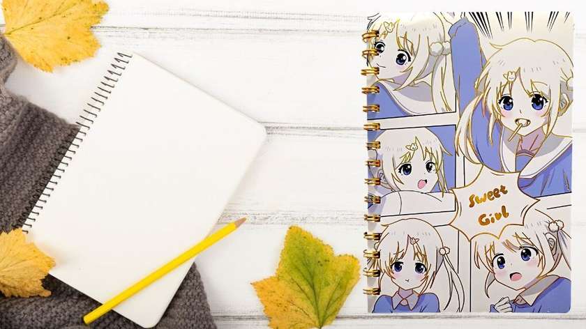 Sweet Girl Anime Simple Notebook (Lilac)