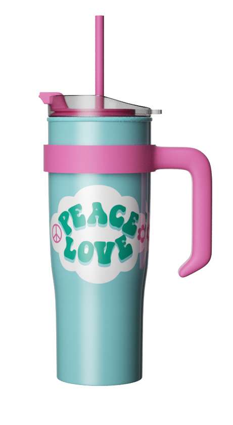 თერმოსი/Sweet Funk Large Capacity Tumbler with Straw (1600mL)(Green Pink)