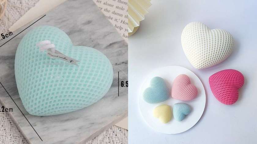 Heart Organic Candle (Light Blue)